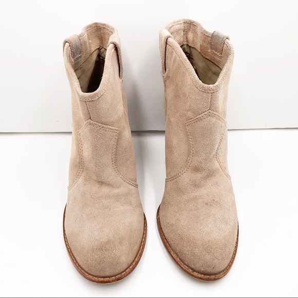 {Splendid} Rugged Suede Cowboy Ankle Booties - Picture 7 of 16